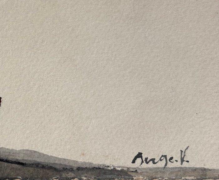 Serge Vandercam (1924-2005) - De uil, Antiek en Kunst, Kunst | Schilderijen | Modern