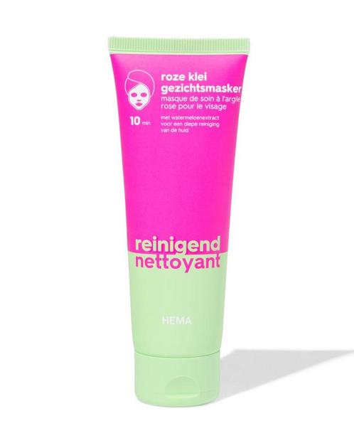 HEMA Roze klei gezichtsmasker 75ml, Sieraden, Tassen en Uiterlijk, Uiterlijk | Gezichtsverzorging, Nieuw, Verzenden