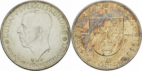 Schweden Gustaf V 1907-1950 5 Kronor 1935 G 5 Kronen 500..., Postzegels en Munten, Munten | Europa | Niet-Euromunten, Verzenden