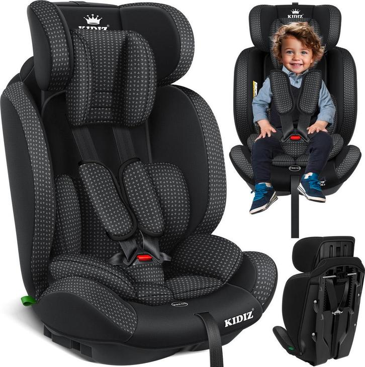 KIDIZ® Autostoeltje - 5-punts veiligheidsgordel - Zwart, Kinderen en Baby's, Autostoeltjes, Nieuw, Verzenden