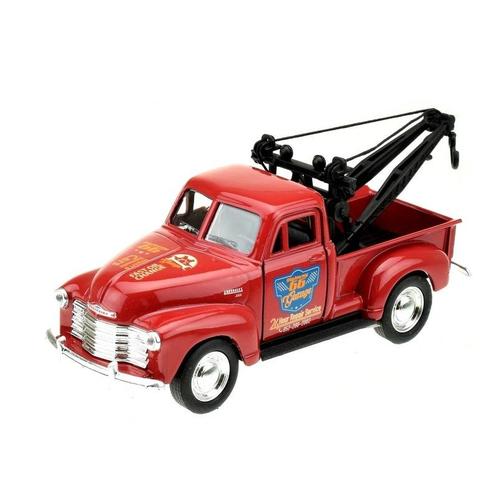 Modelauto Chevrolet oldtimer 1953 stepside tow truck rood .., Hobby en Vrije tijd, Modelauto's | Overige schalen, Verzenden