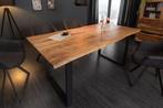Massief houten eettafel MAMMUT 180 cm wilde acaciaboom rand, Ophalen of Verzenden, Nieuw