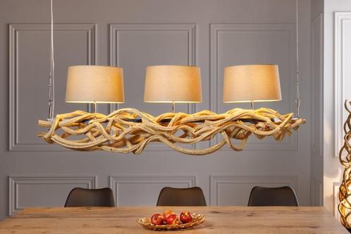 Design hanglamp VIGNE 160cm natuurlijk gerecycled massief, Huis en Inrichting, Lampen | Hanglampen, Ophalen of Verzenden