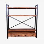 Boekenkast Mangohout Britt 180 cm, 150 tot 200 cm, Nieuw, Industriële meubels, 25 tot 50 cm