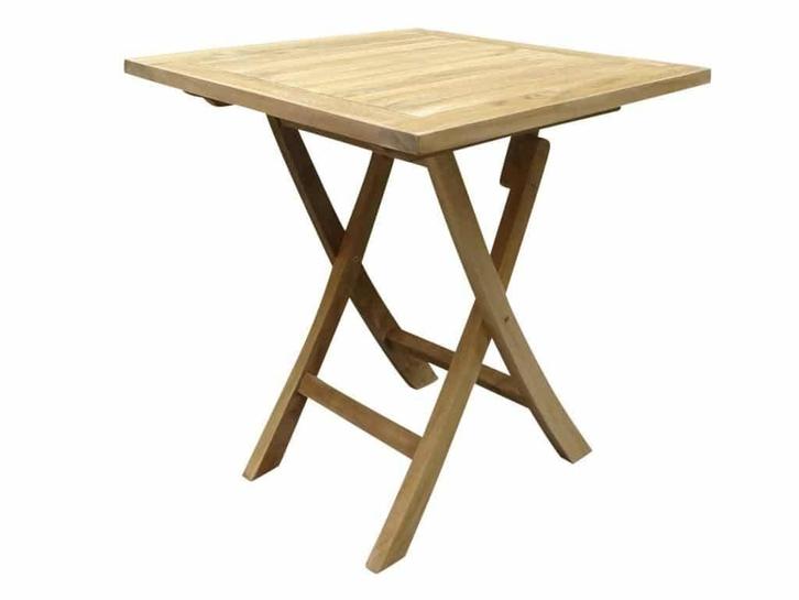 Klaptafel 70 cm vierkant teak, Tuin en Terras, Tuintafels, Nieuw, Teakhout, Ophalen of Verzenden