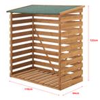 [en.casa] Houten brandhout rek houtopslag 116x64x123 cm, Tuin en Terras, Haardhout, Verzenden