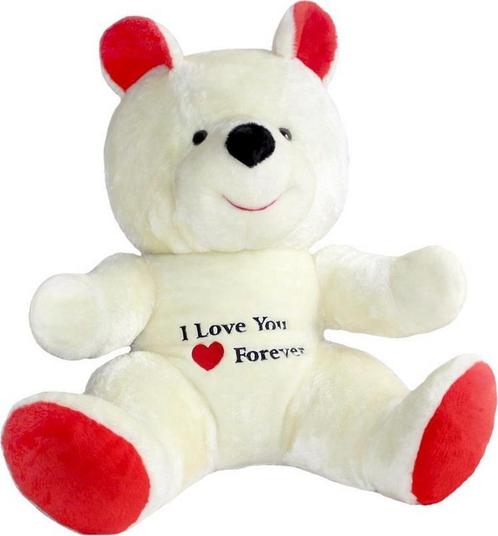 Grote knuffelbeer wit rood I love you 120 cm I Love You, Kinderen en Baby's, Speelgoed | Knuffels en Pluche, Nieuw, Ophalen of Verzenden