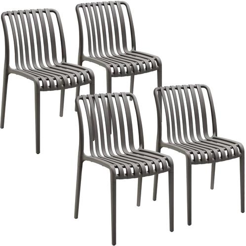Tuinstoelen Alcudia, weerbestendig, stapelbaar - antraciet,, Tuin en Terras, Overige Tuin en Terras, Verzenden