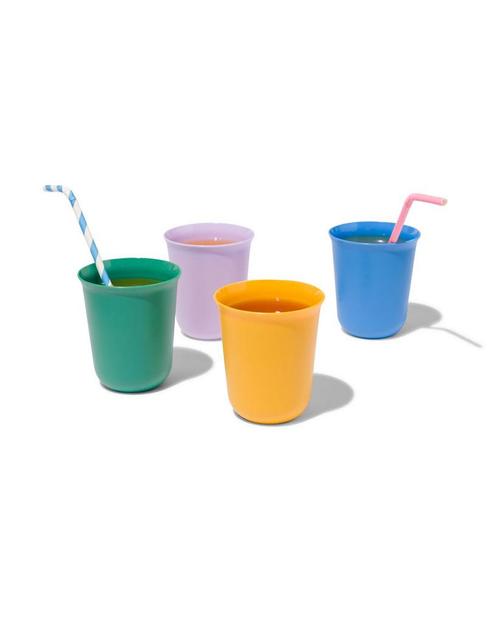 HEMA Kunststof bekers - 4 stuks van €3.59 voor €2 sale, Huis en Inrichting, Keuken | Servies, Nieuw, Verzenden