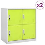 vidaXL Lockerkasten 2 st 90x45x92,5 cm staal lichtgrijs en, Huis en Inrichting, Verzenden, Nieuw