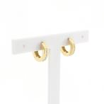 Gouden oorringen | Ø 14,3 mm (oorbellen, kliksluiting), Gebruikt, Overige kleuren, Ophalen of Verzenden, Met edelsteen