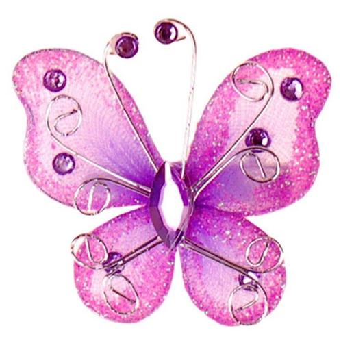 Haarklemmetje Lila-Paarse Organza Vlinder met Steentjes en G, Sieraden, Tassen en Uiterlijk, Kindersieraden, Paars, Nieuw, Ophalen of Verzenden