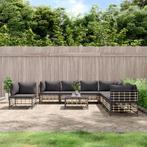 vidaXL 9-delige Loungeset met kussens poly rattan, Verzenden, Nieuw, Rotan, Loungeset