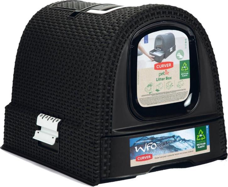 Curver Kattenbak met lade 51,5x38,5x40cm - Antraciet, Dieren en Toebehoren, Katten-accessoires, Zo goed als nieuw, Ophalen of Verzenden