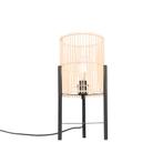 Scandinavische tafellamp bamboe - Natasja, Huis en Inrichting, Lampen | Tafellampen, Nieuw, Landelijk, Minder dan 50 cm