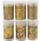 Bio Sparkles &amp; Sequins, goud, 6x7 ml/ 1 doos, Nieuw
