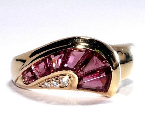 Ring - 18 karaat Geel goud - 1.06ct. tw. Toermalijn -, Sieraden, Tassen en Uiterlijk, Ringen