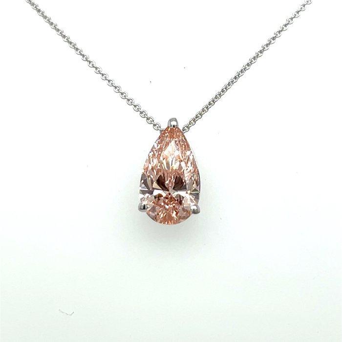 Halsketting - 14 karaat Witgoud - 4.27ct. tw. Roze Diamant, Sieraden, Tassen en Uiterlijk, Kettingen