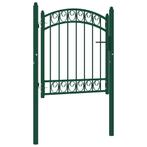 vidaXL Poort met gebogen bovenkant 100x100 cm staal groen, Verzenden, Nieuw