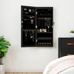 vidaXL Sieradenkast met spiegel en LED wandgemonteerd zwart, Huis en Inrichting, Woonaccessoires | Spiegels, Verzenden, Nieuw