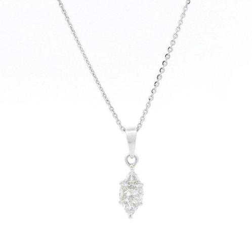 Ketting met hanger - 18 karaat Witgoud - 0.51ct. tw. Diamant, Sieraden, Tassen en Uiterlijk, Antieke sieraden