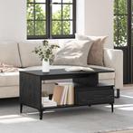vidaXL Salontafel met lade Zwart eiken 90 x 49 x 45 cm, Huis en Inrichting, Tafels | Salontafels, Minder dan 50 cm, Verzenden