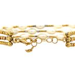 Gouden armband met parel, smaragd en diamant 18 krt, Ophalen of Verzenden, Nieuw