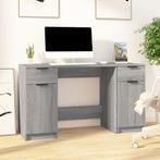 vidaXL Bureau met bijzetkast bewerkt hout grijs sonoma, Huis en Inrichting, Bureaus, Verzenden, Nieuw