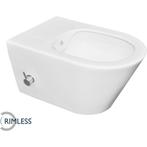 Wiesbaden Stereo Wandcloset Rimless met Bidetkraan Koudwater, Doe-het-zelf en Verbouw, Sanitair, Ophalen of Verzenden, Nieuw
