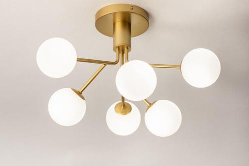 Rietveld Plafondlampen - Wit, Goud - Glas, Metaal, Huis en Inrichting, Lampen | Plafondlampen, Verzenden