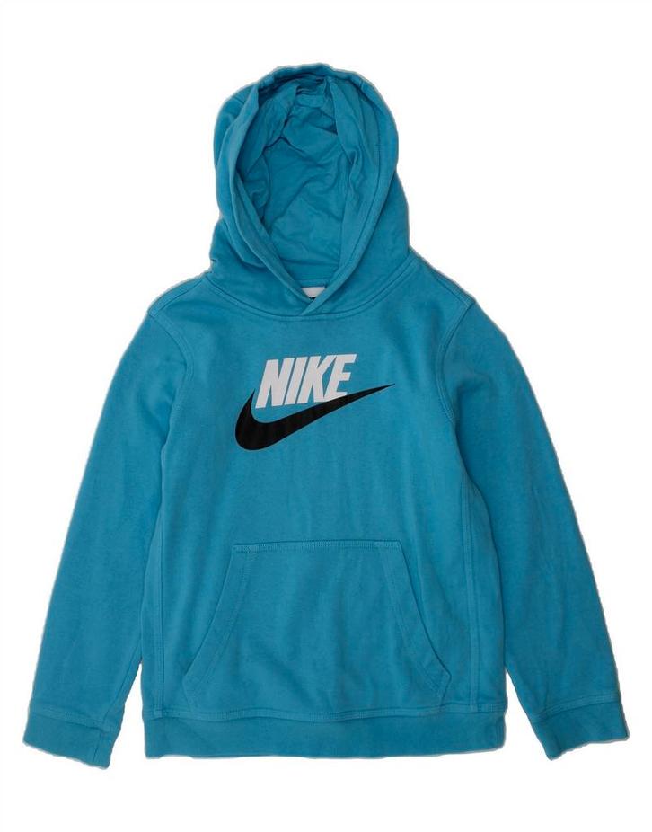 NIKE Boys Graphic Hoodie Jumper 8-9 Years Small Blue Cotton, Kleding | Heren, Truien en Vesten, Verzenden