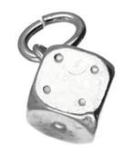Zilveren Dobbelsteen ketting hanger - middel, Sieraden, Tassen en Uiterlijk, Kettinghangers, Verzenden, Nieuw