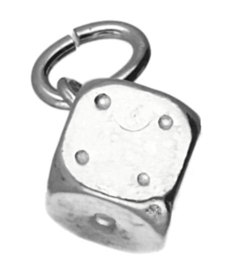 Zilveren Dobbelsteen ketting hanger - middel, Sieraden, Tassen en Uiterlijk, Kettinghangers, Verzenden