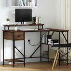 vidaXL Bureau bruin eikenkleur 120 x 79 x 86.5 cm Bewerkt, Verzenden, Nieuw