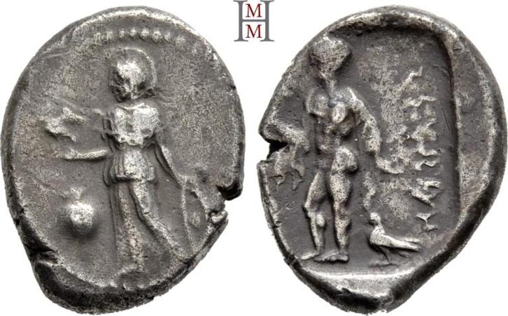 Stater 4 Jahrhundert v Chr Pamphylien Side, Postzegels en Munten, Munten | Europa | Niet-Euromunten, Verzenden