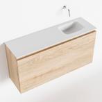 MONDIAZ OLAN 100cm toiletmeubel washed_oak. LEX wastafel, Ophalen of Verzenden, Nieuw, Bad