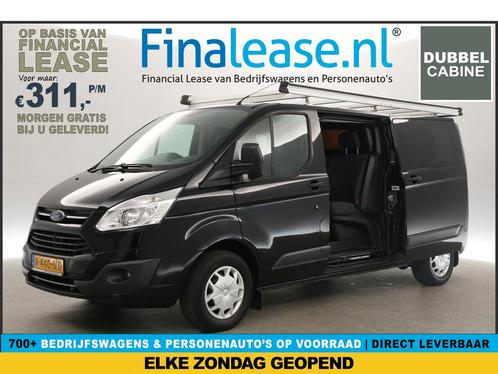 Ford Transit Custom 290 2.0 TDCI L2H1 DC 6Pers TrekH €311pm, Auto's, Bestelauto's, Lease, Handgeschakeld, Diesel, Ford, Zwart