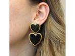 The Jewellery Club - Sanne heart earrings black - Oorbellen, Verzenden, Zo goed als nieuw