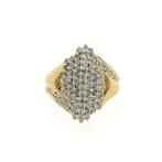 Gouden entourage ring met diamant; 0,68 ct., 18 tot 19, Gebruikt, Overige kleuren, Ophalen of Verzenden