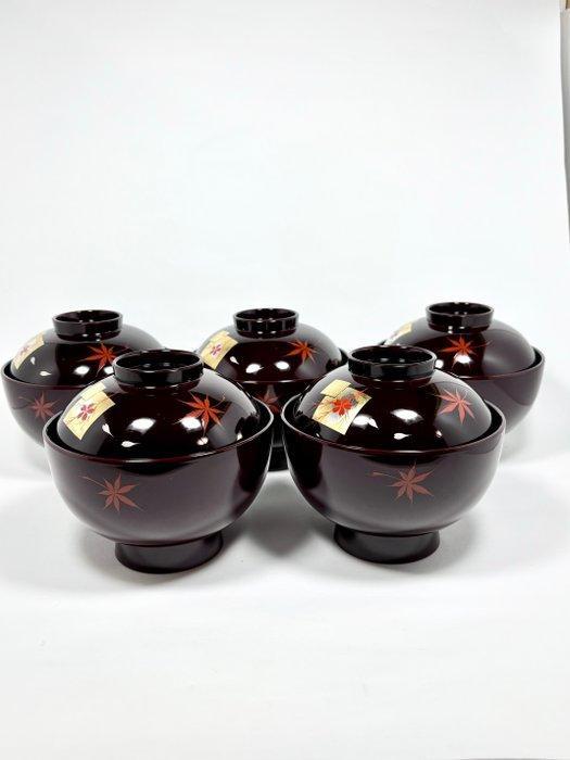 Yamanaka Shikki - Kom (5) - Hout - Sakura & Momiji lacquerwa, Antiek en Kunst, Antiek | Overige Antiek