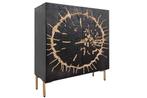 Massief houten dressoir THE CIRCLE 120cm zwart goud mango, Ophalen of Verzenden, Nieuw