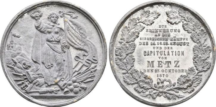 Zinnmedaille von den Gebr Hartwig 1870 Offenbach am Main:, Postzegels en Munten, Penningen en Medailles, Verzenden
