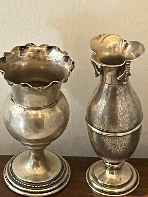 Eenbloemige vaas (2) - .800 zilver - Eénkokige vazen van, Antiek en Kunst, Antiek | Goud en Zilver