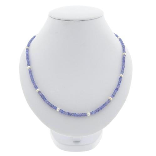 9 Krt. Amethist kralen ketting met cultivé parel | 45 cm, Sieraden, Tassen en Uiterlijk, Antieke sieraden, Met edelsteen, Goud