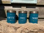 Set Emaille voorraadpotten in de kleur Petrol blauw, Verzenden, Nieuw