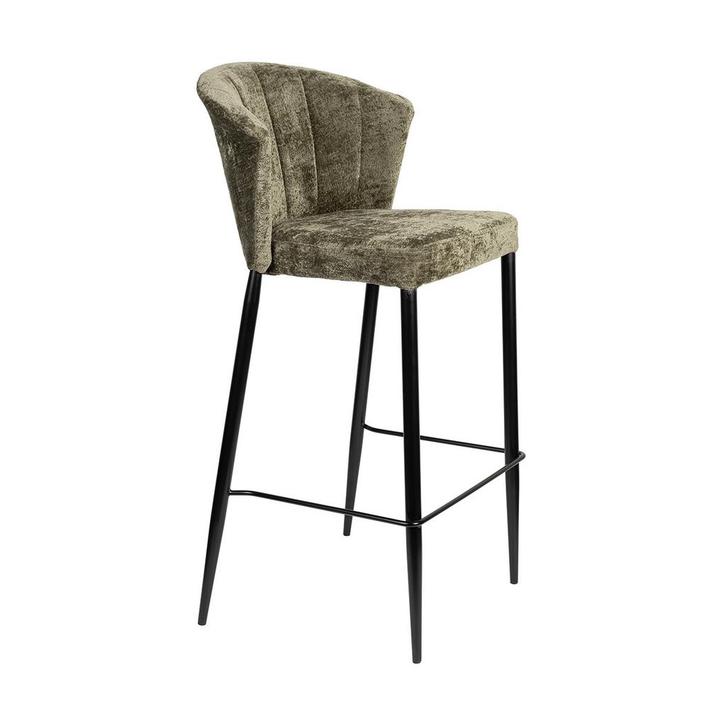 *WOONWINKEL* Dutchbone Georgia Groene Barkruk Vintage Velvet, Huis en Inrichting, Barkrukken, Nieuw, Verzenden