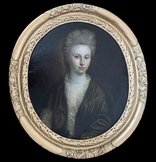 Sir Godfrey Kneller (1646-1723), Kring van - A half - length, Antiek en Kunst, Kunst | Schilderijen | Klassiek