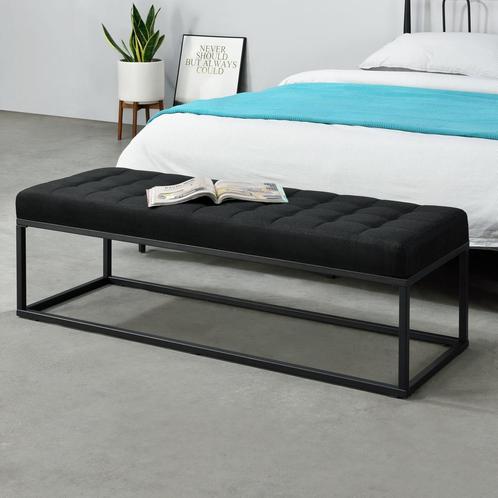 [pro.tec] Halbank bankje stof 120x40x38 cm zwart, Huis en Inrichting, Slaapkamer | Slaapbanken, Verzenden