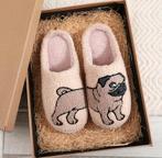 Mopshond (Pug) Pantoffels | Pluche Gevoerd | Maat 36 tot 45, Verzenden, Nieuw, Pantoffels of Sloffen