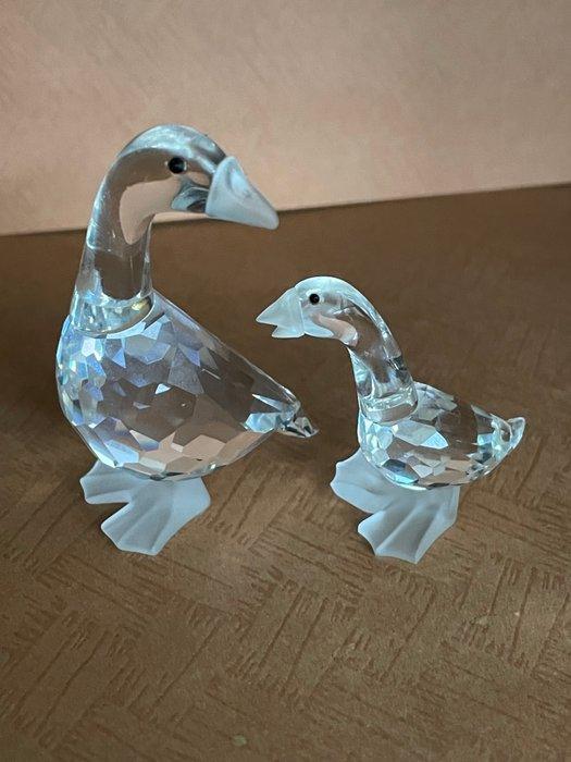 Swarovski - Beeldje - Set Ganzenmoeder met Jong (2) -, Antiek en Kunst, Curiosa en Brocante